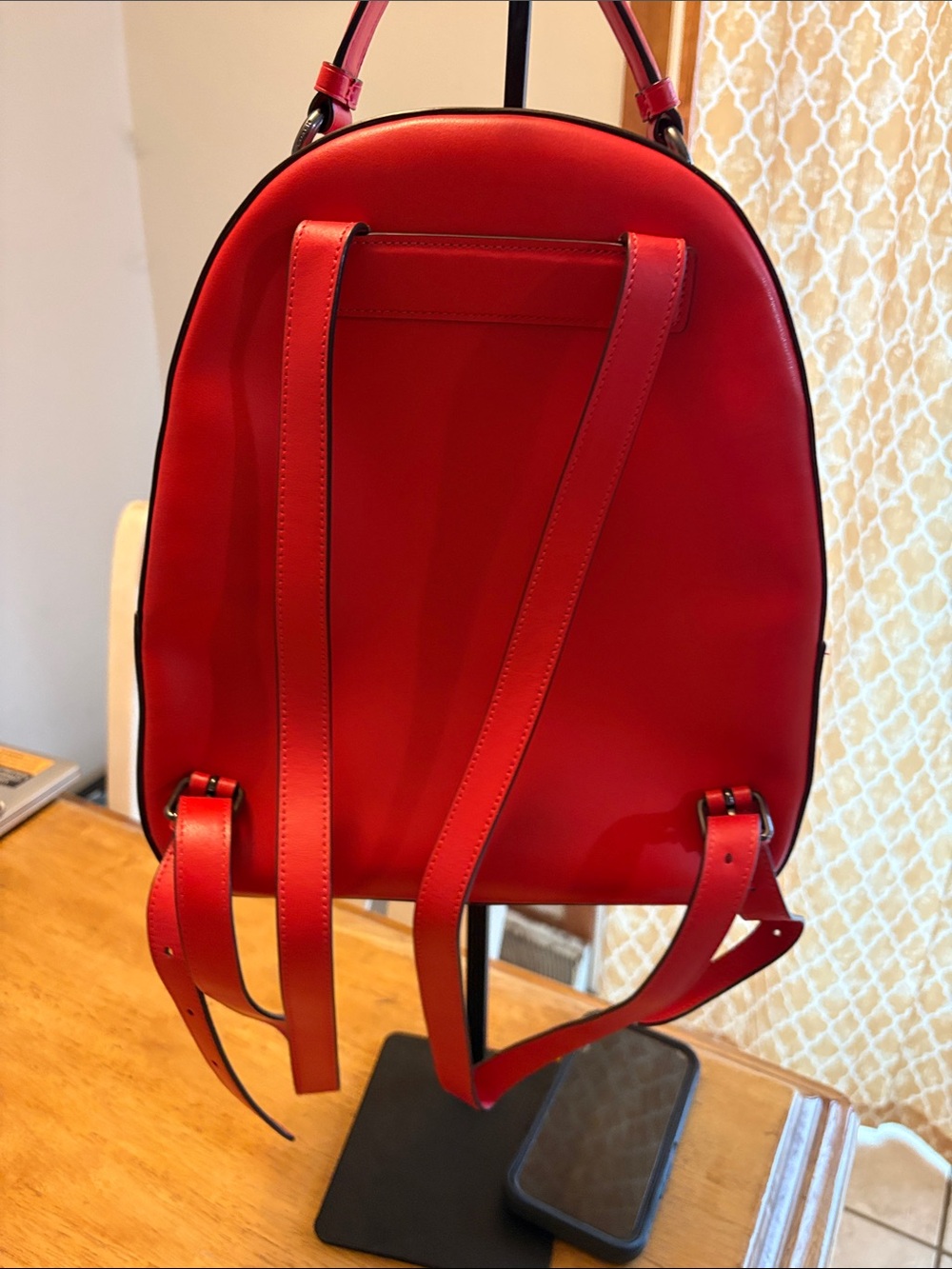 Coach Red Leather Mini Backpack with Signature Perforation - Picture 2 of 8